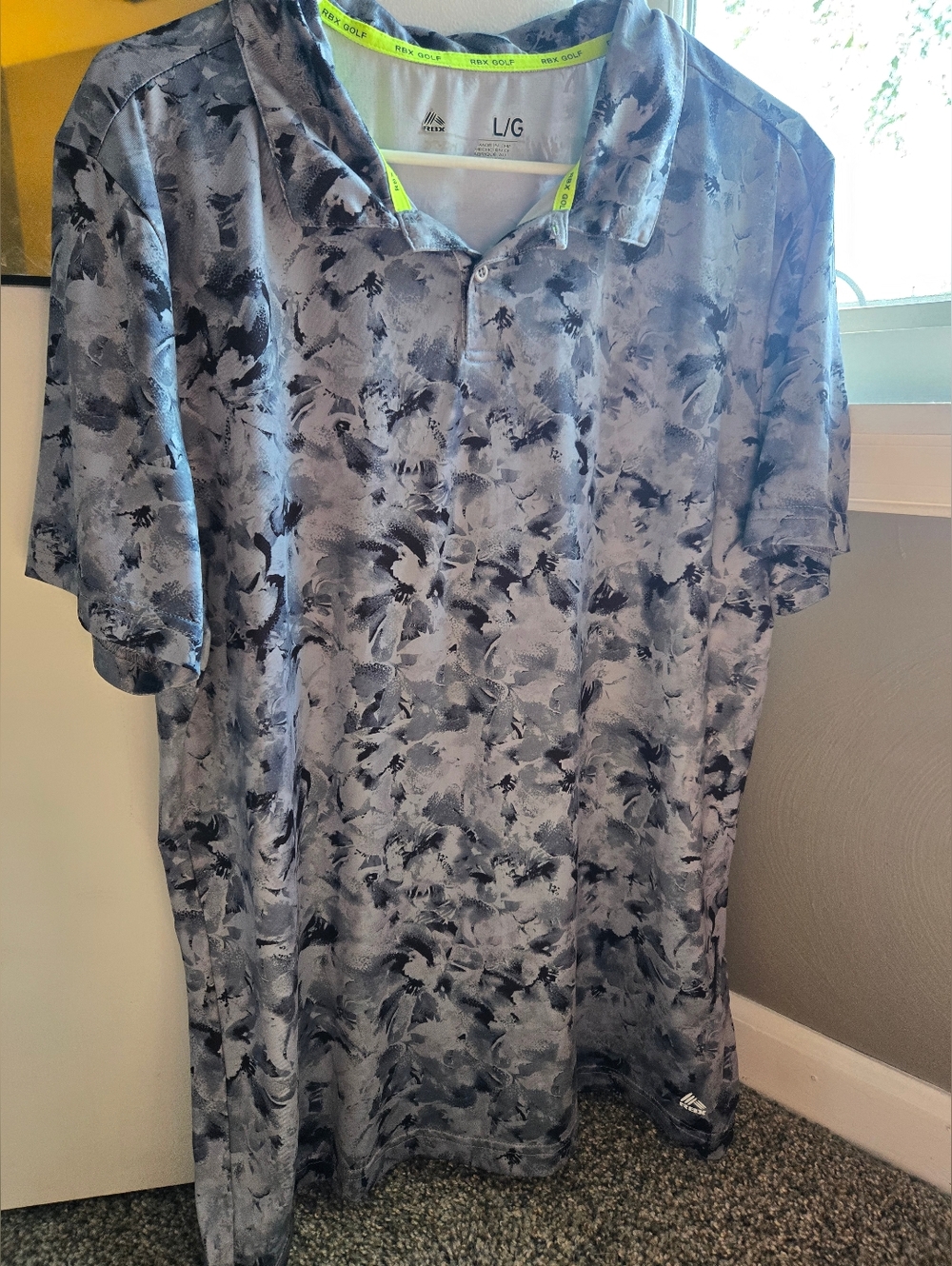 RBX Gray And Black Golf Shirt Polo Size Large